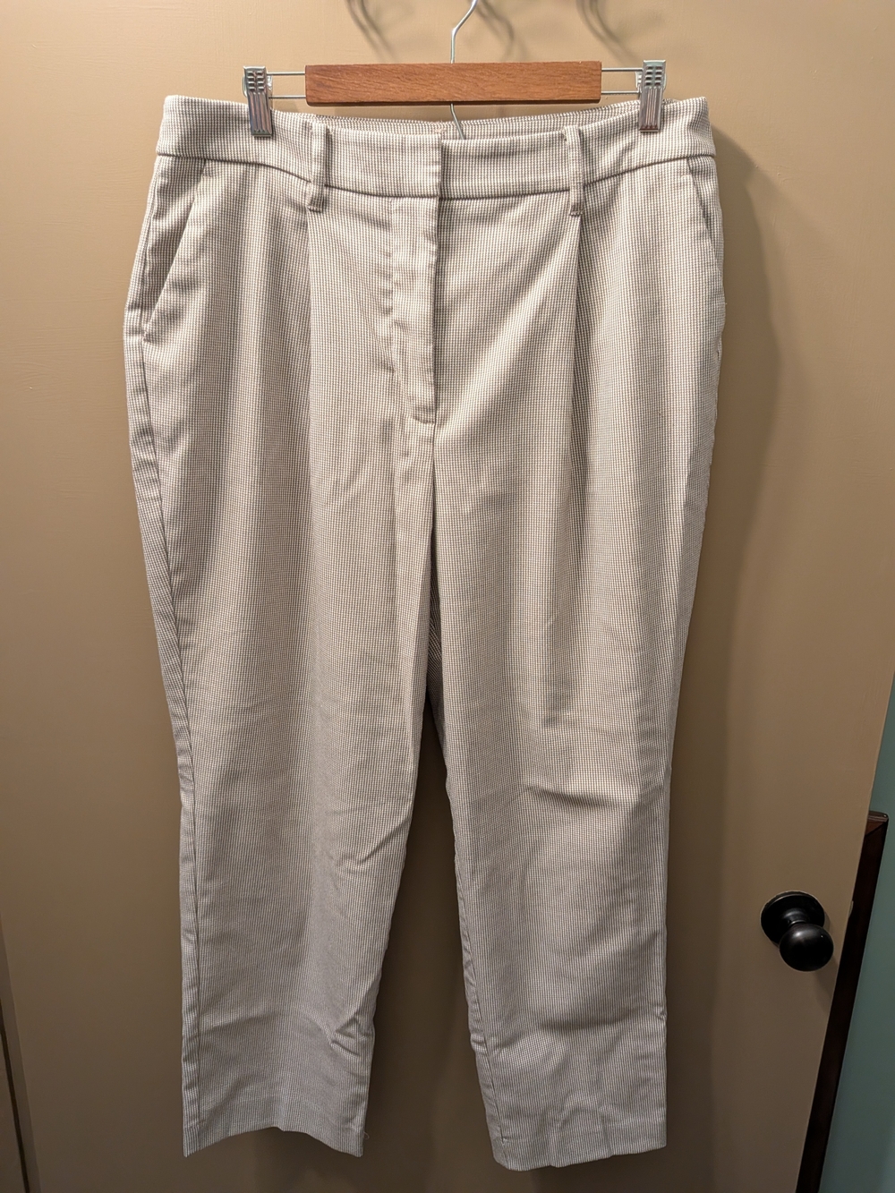 Nine West Cream Straight Leg Dress Pants